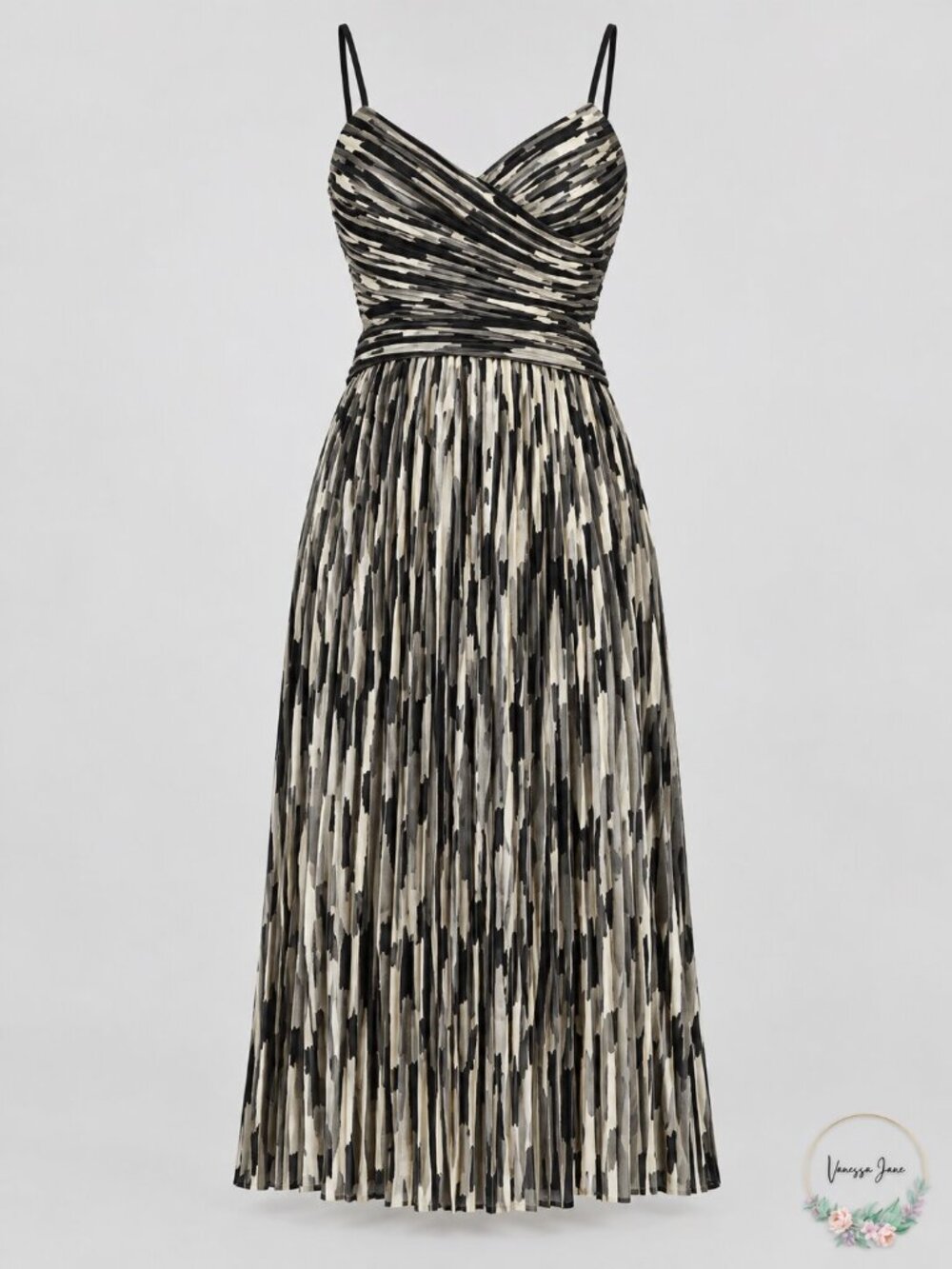 Aidan by Aidan Mattox Pleated Cutout Back Midi Dress, Size 8 - Picture 2 of 4